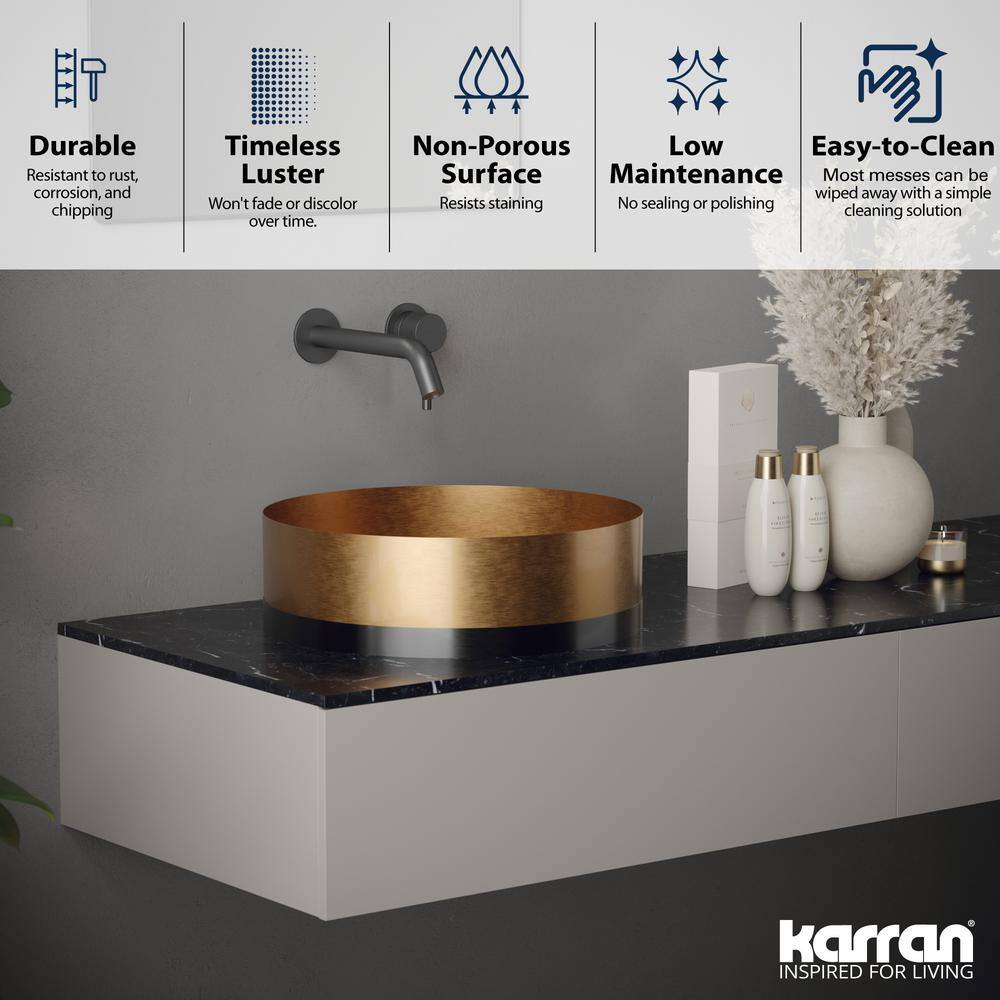 Brushed Copper and Gunmetal Grey Circular Vessel Sink