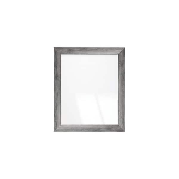 BrandtWorks 32 in. W x 38 in. H Dark Gray Barnwood Framed Wall Mirror