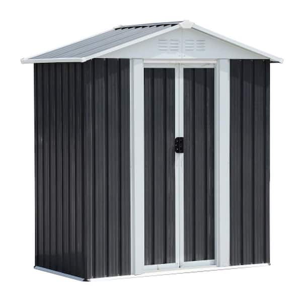 5 ft. W x 3 ft. D Metal Shed with Galvanized Steel and Aluminum Alloy Frame, Waterproof Apex Roof (15 sq. ft.)