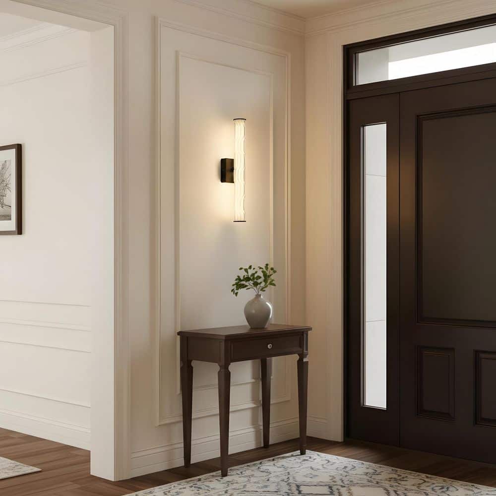 19.7 in. 1-Light Black LED Modern Wall Sconce for Bathroom, Living Room, Bedroom, Hallway（2-Pack） price history on PriceWatchPro