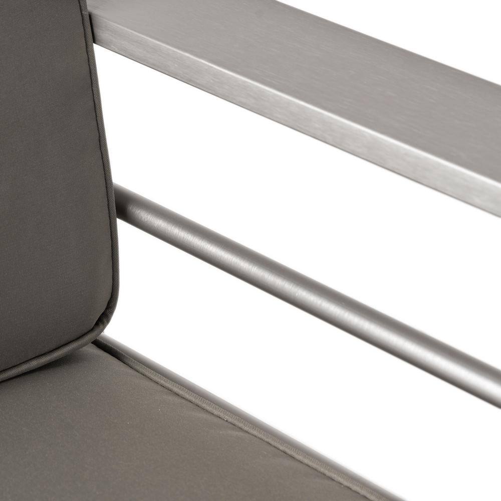 Silver Aluminum Outdoor Club Chair Set with Orange Cushions