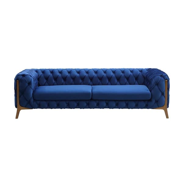 Today's Mentality Allison Dark Blue Tufted Sofa