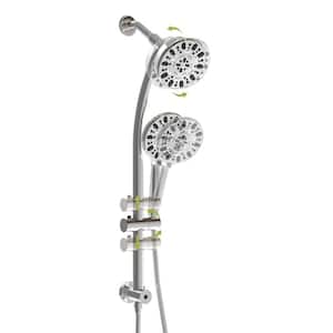 Dual Shower Head 7-Spray Wall Mount Shower Faucet with 4.7 in. Handheld Combo 1.8 GPM Shower Head in Chrome