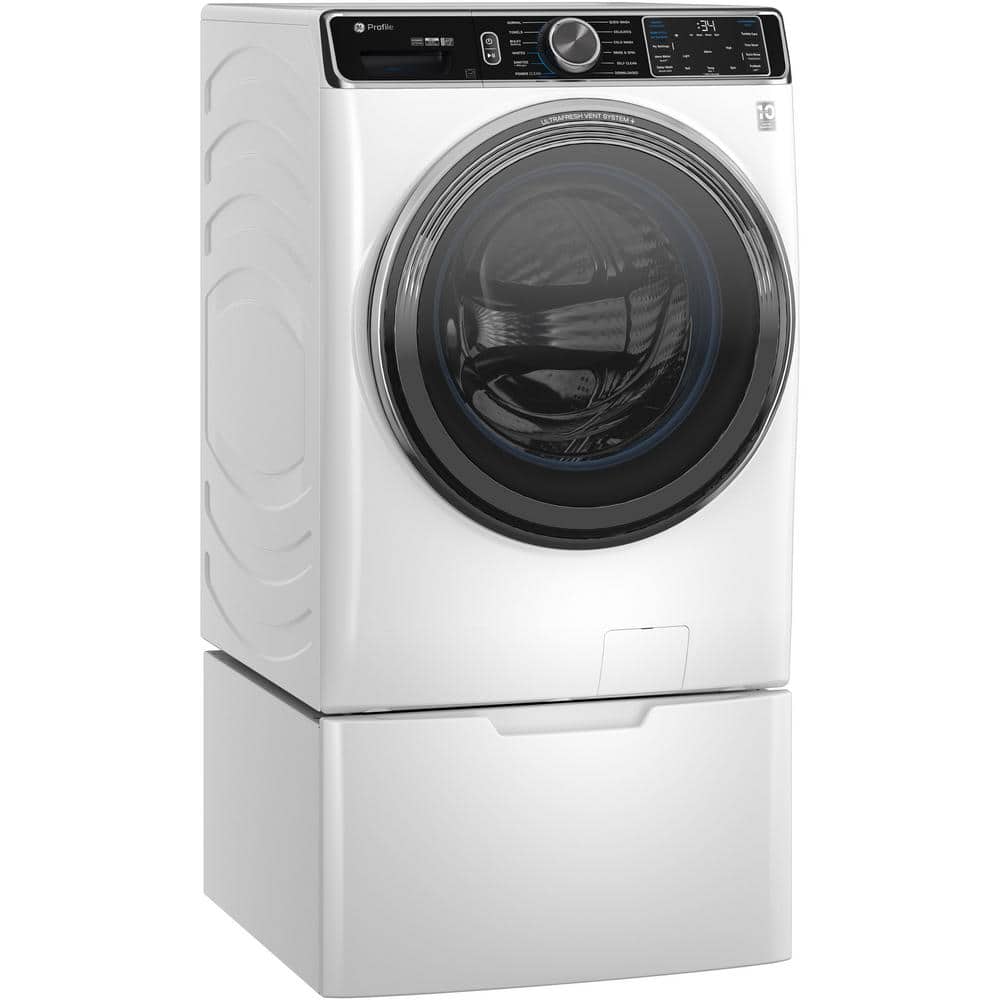 White High Efficiency Smart Front Load Washer with Steam Setting