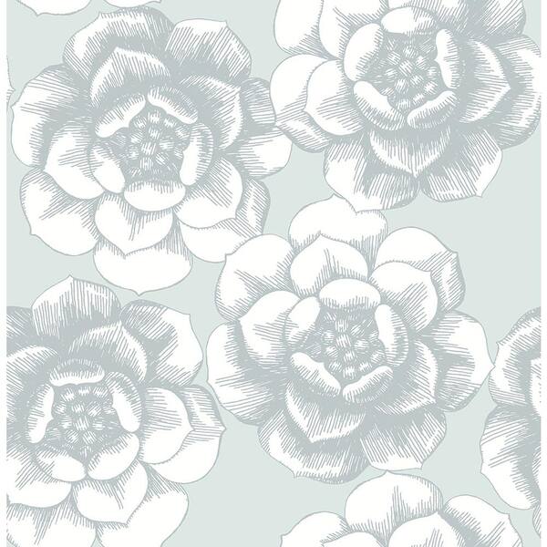 A-Street Prints Fanciful Silver Floral Silver Wallpaper Sample