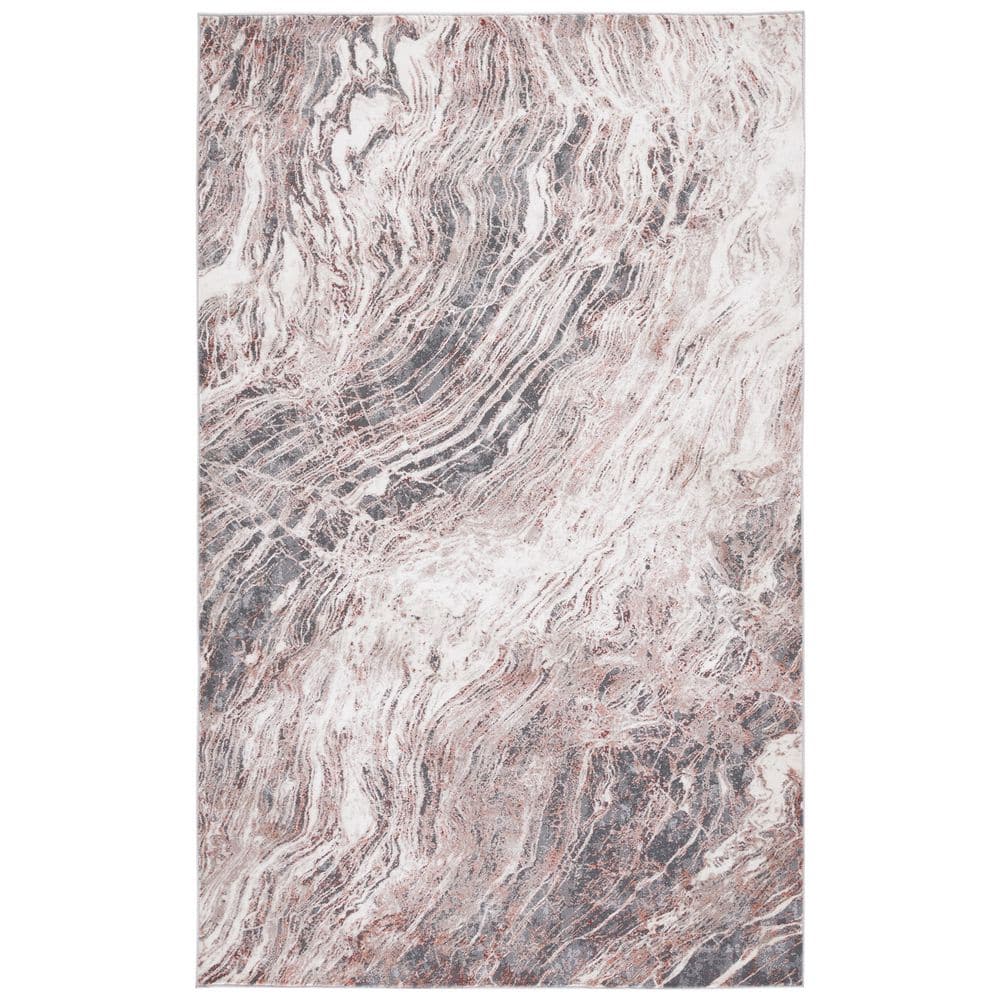 Olive Grey Rust Rug SAFAVIEH Vogue 4 ft. x 6 ft. Rust/Gray Distressed Wavy Area Rug VGE162P ...