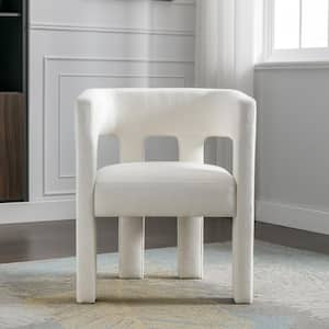 24.80 in. W Contemporary Beige Linen Upholstered Accent Chair