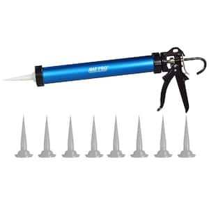 20 oz. Pro Sausage and Bulk Caulk Gun Aluminum Barrel 12:1 Thrust Ratio with 9 Replacement Tips