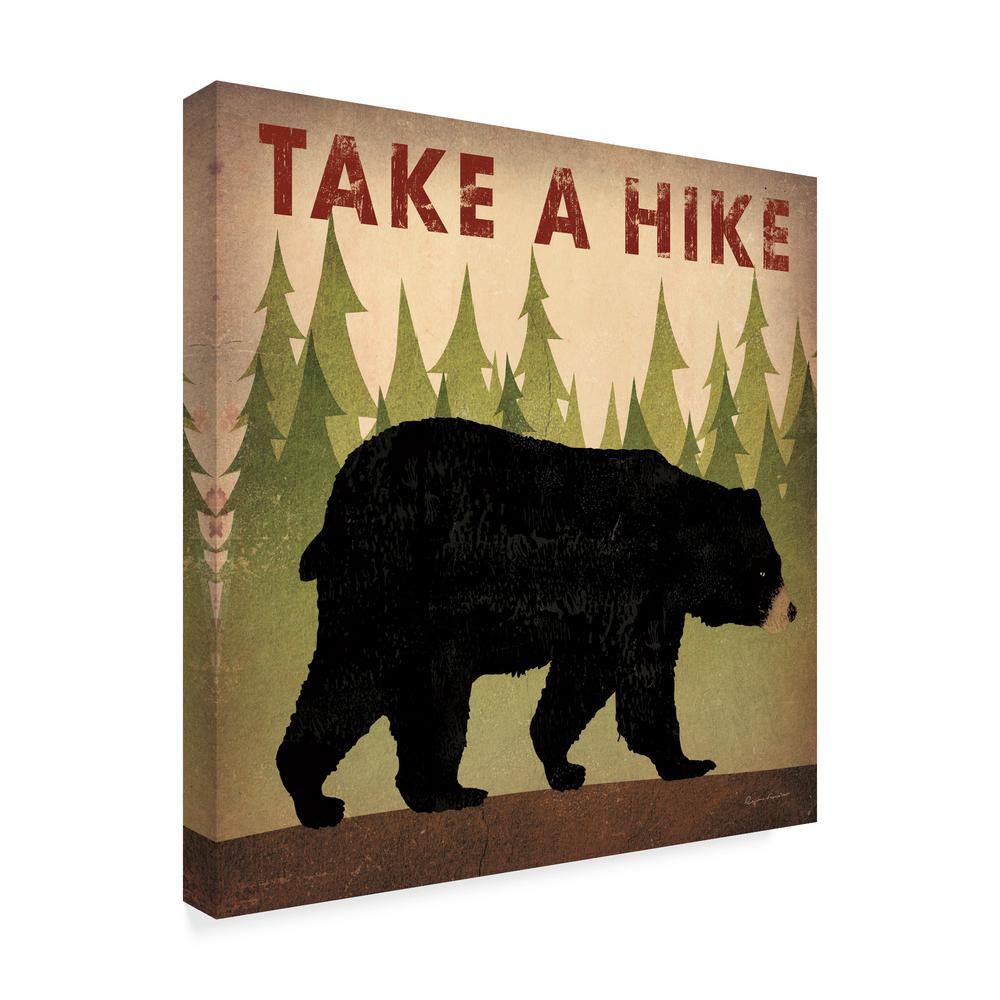 18'' x 18'' Black Bear Canvas Art with Forest Scene