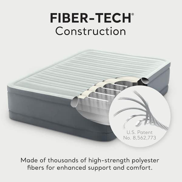 Intex Full PremAire I Fiber-Tech Elevated Air Mattress Bed with