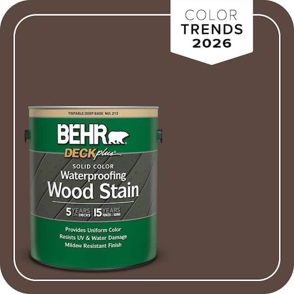 BEHR DECKplus 1 gal. #N170-7 Baronial Brown Solid Color Waterproofing Exterior Wood Stain