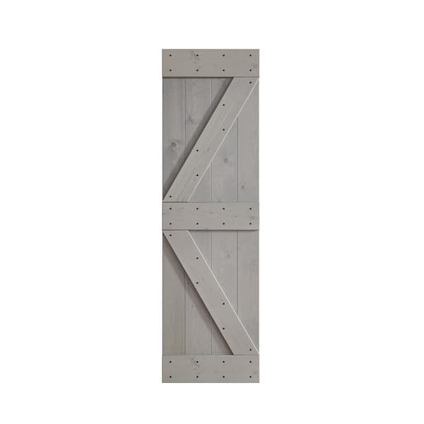 COAST SEQUOIA INC K Series 24 in. x 84 in. Light Gray DIY Knotty Pine Wood Barn Door Slab
