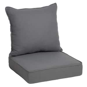 24 in. x 22.5 in. Oceantex Basketweave Mako Gray 2-Piece Deep Seating Outdoor Lounge Chair Cushion
