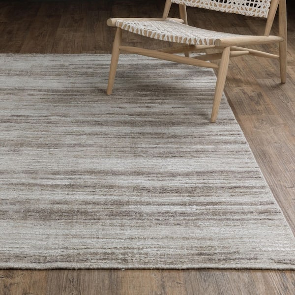 Cadence Beige/Brown 9 ft. x 12 ft. Striped Distressed Wool-Viscose Hand-Loomed Indoor Area Rug