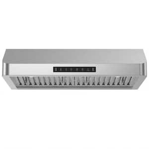 30 in. 900CFM Ducted Under Cabinet Range Hood with 3-Way Venting  LED and Gesture Control in Stainless Steel