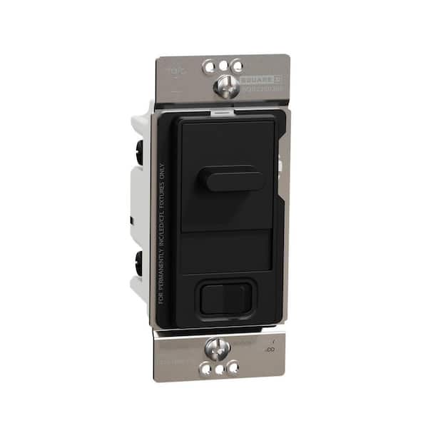 X Series 15 Amp 600-Watt Single-Pole/3-Way Slider Dimmer Light Switch Back Wire Clamps Matte Black