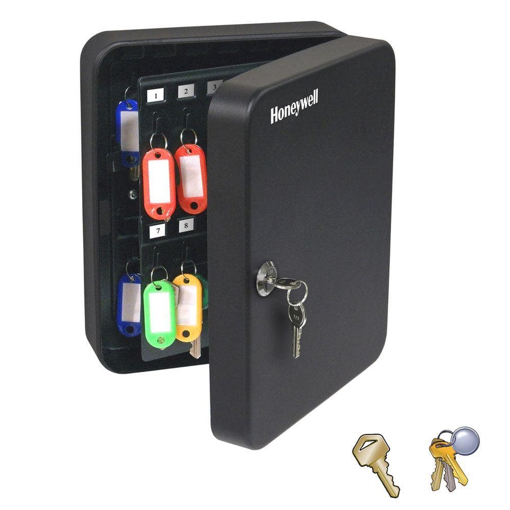 Black Steel 48-Key Security Box with Key Lock
