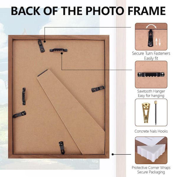6 x 8 Solid Natural Walnut Wood Wall or Tabletop Display Picture