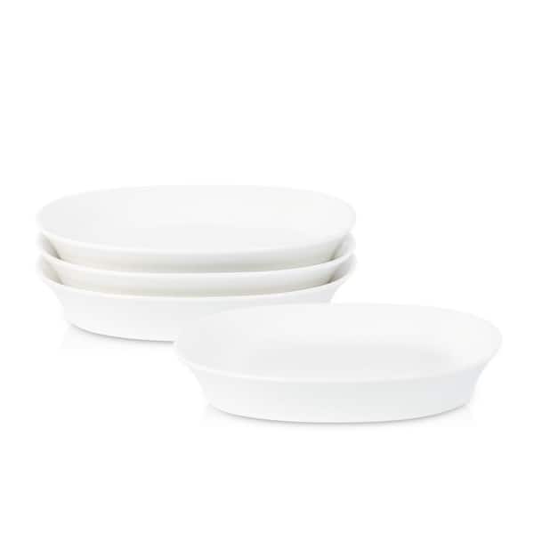 Quadro 32 fl. oz. White Porcelain Pasta Bowls (Set of 4)