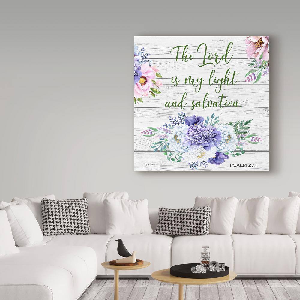 Garden Florals Bible Verse Square Canvas Art in Brown and Beige