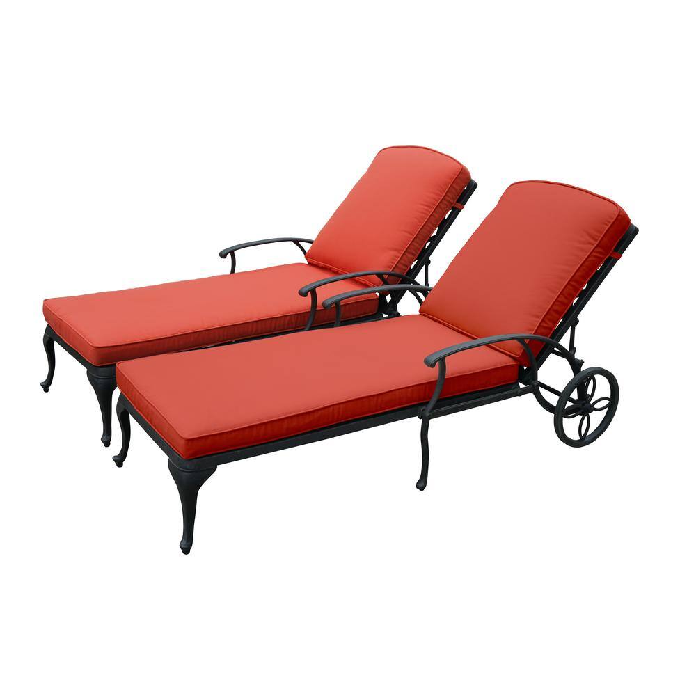 HOMEFUN 78.75 in. L Aluminum Chaise Lounge Outdoor Chair with Wheels