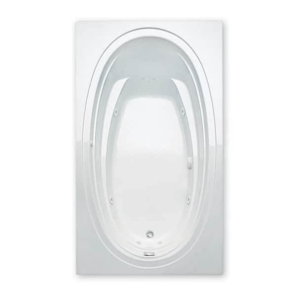 Alydar I 60 in. x 42 in. Rectangular Drop-In Whirlpool Bathtub Acrylic Reversible Drain in White