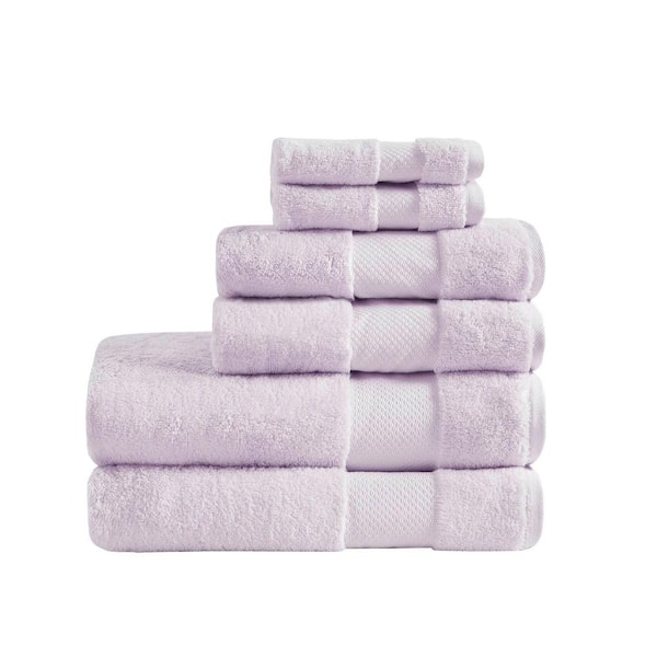 MADISON PARK Signature Turkish 6-Piece Lavender Cotton Bath Towel