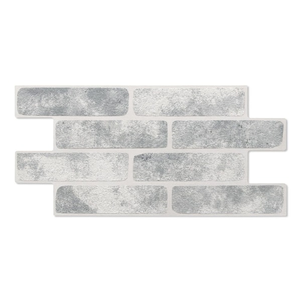 MCM Brick 11.8 in. x 23.6 in. Matte Gray Natural Clay Flexible Stone Look Travertine Wall Tile (11.64 sq. ft./Case)