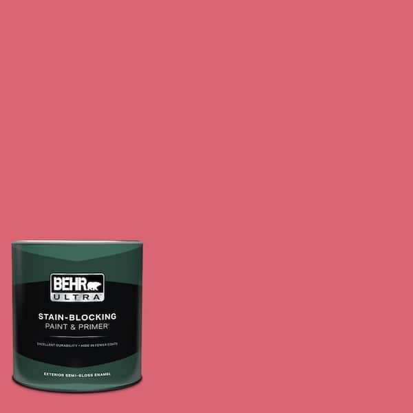 BEHR ULTRA 1 qt. #P150-5A Strawberry Taffy Semi-Gloss Enamel Exterior Paint and Primer