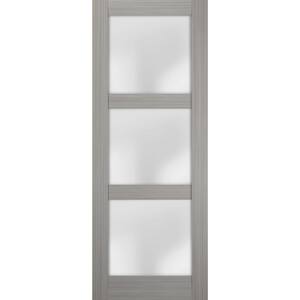 2552 36 in. x 80 in. No Bore Solid Core Frosted Glass White Finished Pine Wood Interior Door Slab
