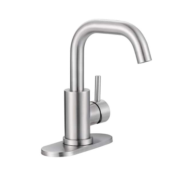 Single Handle Bar Faucet-360° Swivel for Prep Sink or Wet Bar in Brushed Nickel