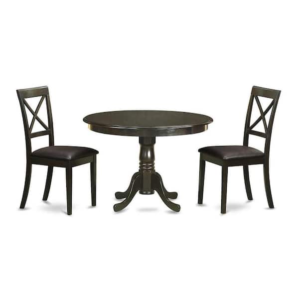 East West Furniture 3-Piece Cappuccino Solid Wood Top - Dining Room Set - Seats 4