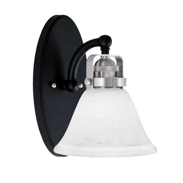 Unbranded Decatur 1-Light Matte Black and Brushed Nickel Wall Sconce