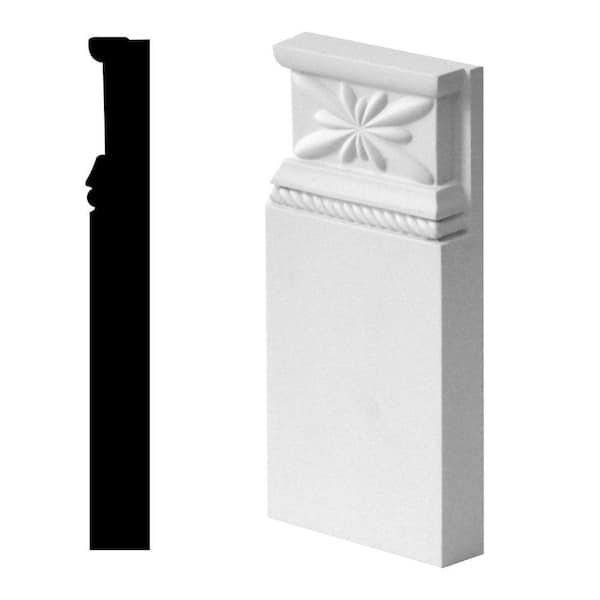 Focal Point 1-1/8 in. x 4-5/16 in. x 9-1/16 in. Primed Polyurethane Rope Plinth Block Moulding