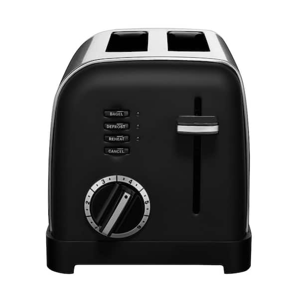 Cuisinart Classic Series 2-Slice Black Wide Slot Toaster with Crumb Tray