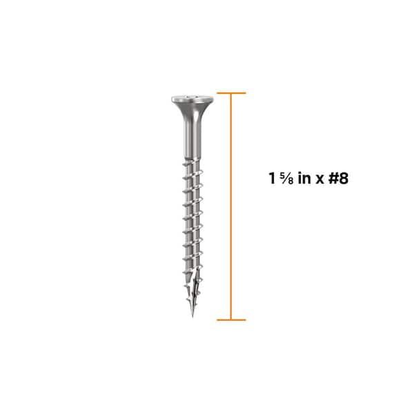 #8 1-5/8 in. 305 Stainless Steel Premium Star Drive Bugle-Head Deck Screws (350-Count)