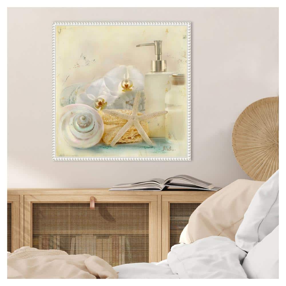 Nautical Still Life Framed Canvas Wall Art with Beaded Perimeter