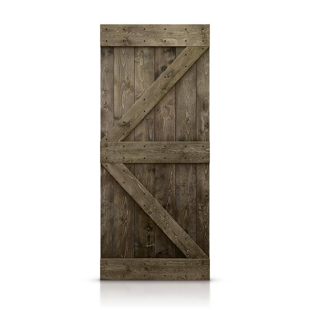 Distressed K 38 in. x 84 in. Espresso Solid DIY Knotty Pine Wood Interior Sliding Barn Door Slab price history on PriceWatchPro