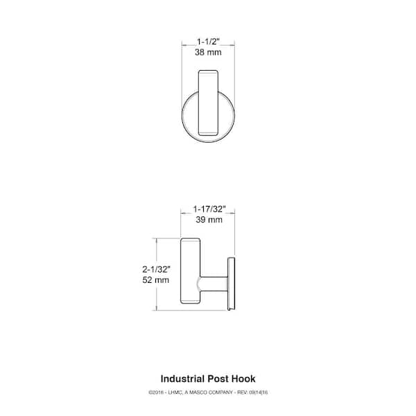 Liberty 2-1/32 in. Satin Nickel Single Post Wall Hook POSTHK-SN-C - The  Home Depot