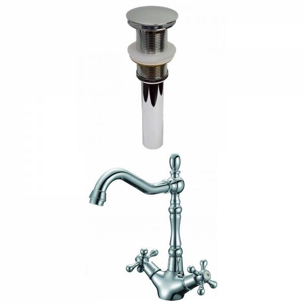 Unbranded Roxy Single Handle High Arc Single Hole Bathroom Faucet with Deckplate Included in Chrome 5 in. W 16GS-29476