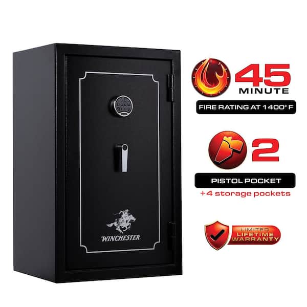 Home 12.6 cu. ft., 45-Minute Fire Rating, Electronic Lock with Key Backup, Black