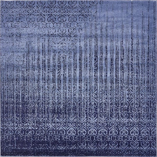Unique Loom Del Mar Jennifer Blue 8' 0 x 8' 0 Square Rug