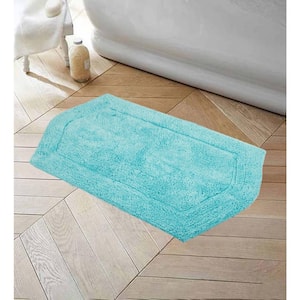 Waterford Collection 100% Cotton Tufted Bath Rug, 21 in. x34 in. Rectangle, Turquoise