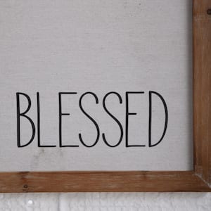 Blessed Vintage Design Tray Metal and Natural Wood Decorative Sign