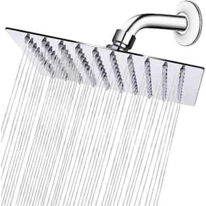 Rain Shower head 3-Spray Patterns with 1.8 GPM 8 in. Wall Mount Rain Fixed Shower Head in Chrome Finish