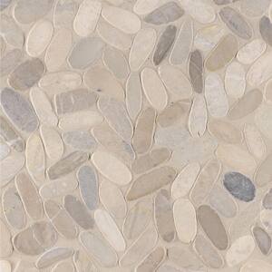 Sliced Pebble Truffle 12 in. x 12 in. x 10 mm Tumbled Marble Mosaic Tile (10 sq. ft. / case)
