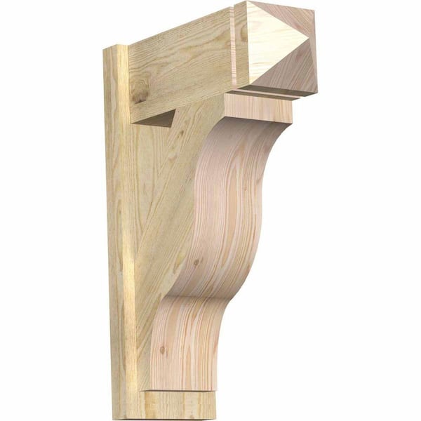 Ekena Millwork 8 in. x 28 in. x 20 in. Fuston Arts and Crafts Rough Sawn Douglas Fir Outlooker