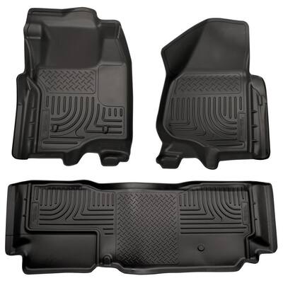 Front & 2nd Seat Floor Liners Fits 11-12 F250 SuperCab NO foot rest