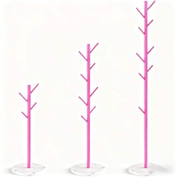 11.2 in. W x 11.2 in. D Pink Decorative Wall Shelf, Coat Rack