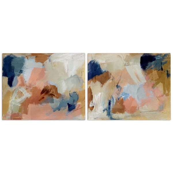 Stupell Industries Energetic Rustic Abstractions by Victoria Barnes 2 Pieces Unframed Abstract Graphic Art Print 16 in. x 20 in.